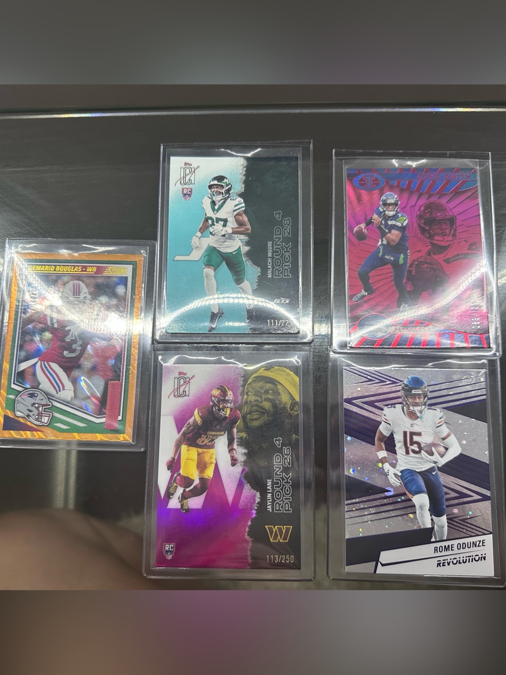 5 brand new football numbered cards
